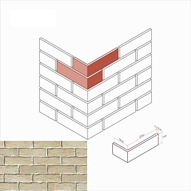 Искусственный камень White Hills 375-15 Сити брик угол 10x22x7