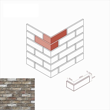 Искусственный камень White Hills 329-25 Торн брик Design Угол 8,5х19,5x6,5