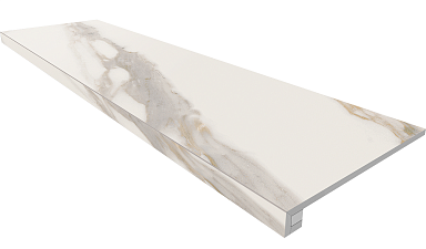 Estima Комплект RM01 Miramare White (Ступень 33x120 неполированный прямоугольный бортик без насечек + Подступенок 14,5x120)
