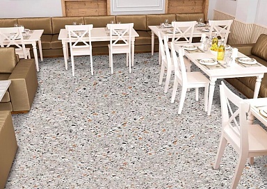 Керамогранит ProGRES Ceramica NR0373-M Эвия Терраццо Серый матовый 600x600x9.5