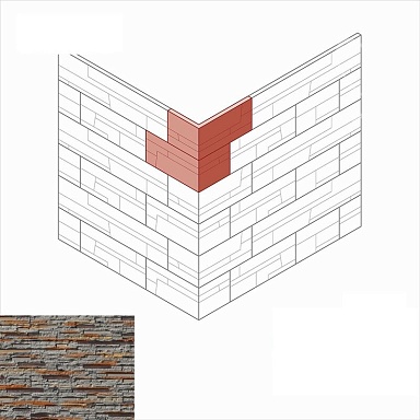 Искусственный камень White Hills 183-45 Айлэнд Design угол 12,5x20,5 (13x21) x 9,5 x 1-2,3