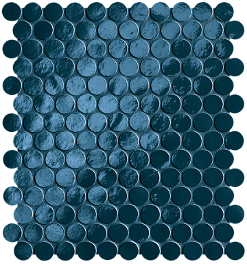 Мозаика FAP Ceramiche fROH Glim Blu Navy Round Mosaico Brillante 29,5x32,5