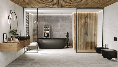 Плитка Eurotile 853 Вербиер бежевый рельеф треугольник 32,5х100