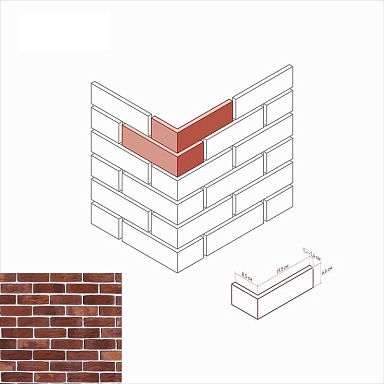 Искусственный камень White Hills 369-45 Линц брик Design Угол 8,5 х 19,5x6,6