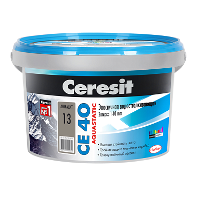 Смеси и затирки Ceresit CE 40 1046815 CE 40/2 Затирка эл вод против (антрацит) 2 кг