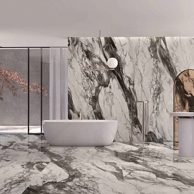 Керамогранит Moreroom Stone MN066AP281206 Painting White Polished 6mm 120x280