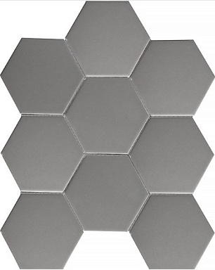 Мозаика StarMosaic FQ21016 Hexagon big Grey Matt 25.6х29.5