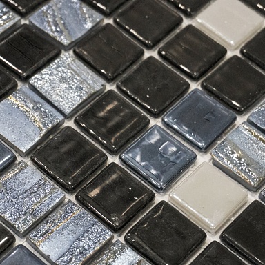 Мозаика Vidrepur Astra Black Mix (на сетке) 31.7x31.7