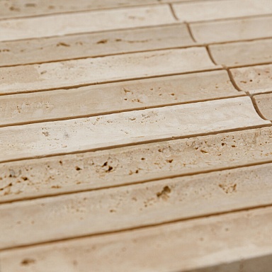 Мозаика Pixmosaic PIX343 Yellow Travertine, Concave матовая 30х151 305х318х12
