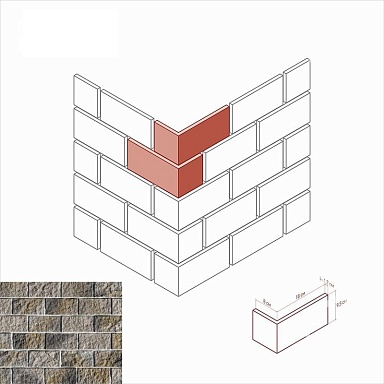 Искусственный камень White Hills 445-85 Торре Бьянка Угол 8x18x9.5