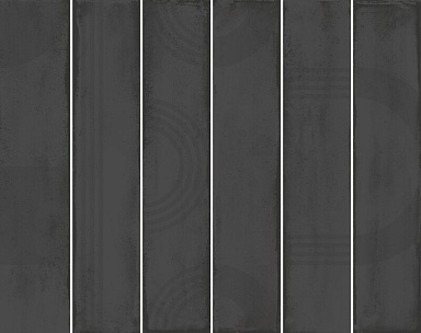 Панно Kerama Marazzi KMP3STA009RN6X Панно Мажорель чёрный глянцевый (из 6 частей 6х28,5) 36x28,5x1