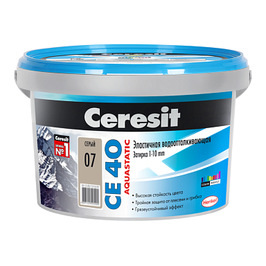 Смеси и затирки Ceresit CE 40 1046818 CE 40/2 Затирка эл вод против (серая) 2 кг