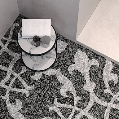 Керамогранит Kerama Marazzi DD843300R Багатти белый чёрный обрезной 80*80