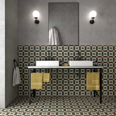 Керамогранит DNA Tiles SYNC CLOVER BLUE 15x15