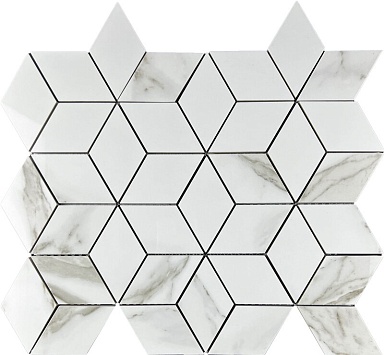 Декор Velsaa Mosaic Statuario Eva 3d diamond 37.1x34.7