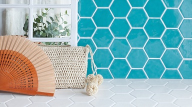 Плитка Amadis Fine Tiles Art Deco Glossy on Mesh Atlantic (7.9x9.1-16pz) 32x28