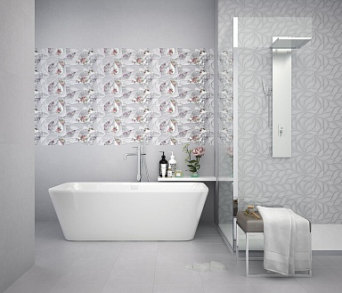 Плитка Eletto Ceramica 506961101 Malwiya Grey Floris 24,2х70