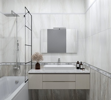 Eurotile 350 Бордюр Eclipse Grey 7x30