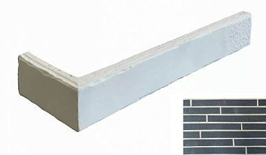 Клинкерная плитка Terramatic Forta Black Riegel 7303/2 R (Y) угловая 400x40x14