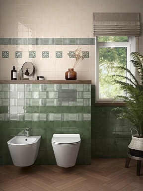 Kerama Marazzi KMD3STA015GN Декор Бахия 1 зелёный глянцевый 9,8x9,8x0,7