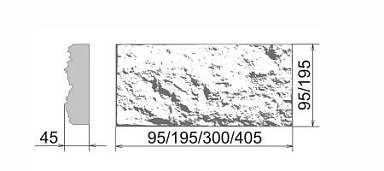 Искусственный камень Камелот Нарва 048 Плоскость 95-195-300-405х95-195х45