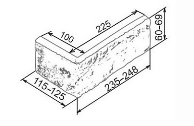 Искусственный камень Камелот Марсель 307 Угол 235-248х115-125х60-69х17