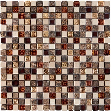 Pixmosaic PIX721 Мозаика из мрамора и стекла 15x15 300х300x8
