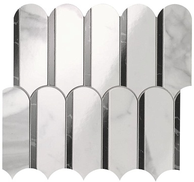 Мозаика FAP Ceramiche fQKP Carrara Superiore Nero Elegante Archs Mosaico 28.2x31