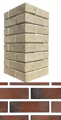 Искусственный камень White Hills 361-45 Терамо брик II угол 10x22,5x6,5