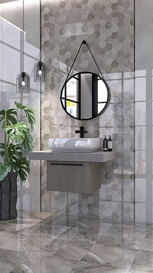 Eurotile 350 Бордюр Eclipse Grey 7x30