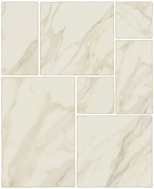 Керамогранит Isla Tiles 1007586 Opus Calacatta Modulare 39 (комплект 2шт 20x20, 1шт 20x40, 2шт 40x40, 1шт 40x60,8)