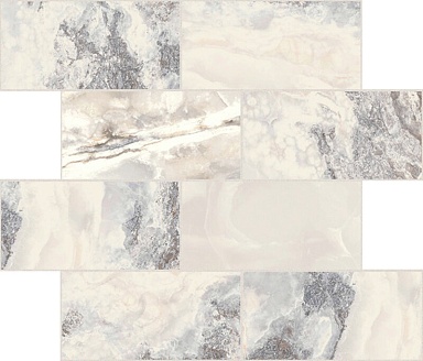 Декор Casa Dolce Casa 767787 Onyx&More White Blend Satin Modulo Muretto 6mm 7,5x15 30x30