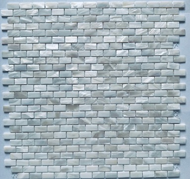 Мозаика Pixmosaic PIX768 из натурального перламутра Super White 10*20 290х300х2