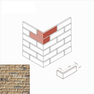 Искусственный камень White Hills 315-25 Брюгге брик Угол 8x19x6.5