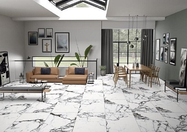 Керамогранит PrimaVera CR103 Blanco Tranco carving 600х600х9