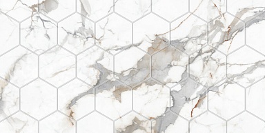 Плитка Eurotile Sandra White Mat Hex 30x60