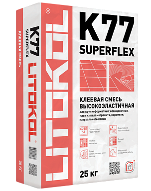 Клей LITOKOL Superflex K77 SUPERFLEX K77 белый 25 кг