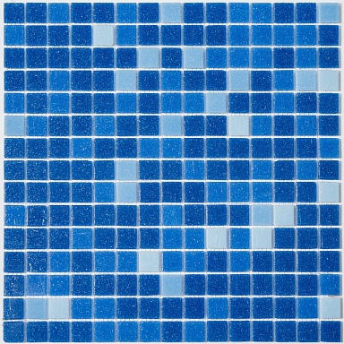 Мозаика NSmosaic MIX21 стекло синий (сетка) 20x20x4 327x327