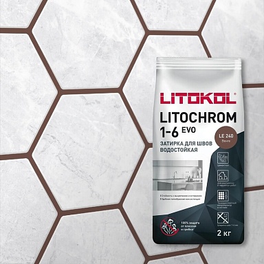 Смеси и затирки LITOKOL Litochrom 1-6 Evo LE.240 Венге 2кг 500260002