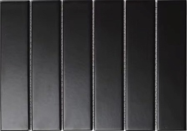 Мозаика Porcelain mosaic Y45P808 Strip Черная матовая 4.5x19.5 28.8x19.5