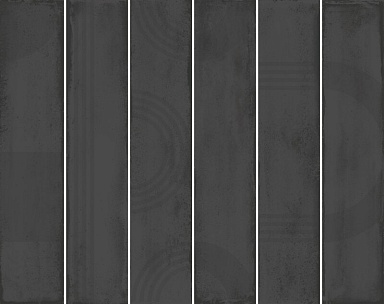 Панно Kerama Marazzi KMP3STA009RN6X Панно Мажорель чёрный глянцевый (из 6 частей 6х28,5) 36x28,5x1