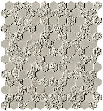 Мозаика FAP Ceramiche fOYV Bloom Grey Print Esagono Mosaico 29,5x32,5
