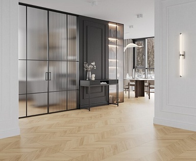 Керамогранит Laparet Wood Royal Almond Chevron бежевый матовый карвинг 60х120