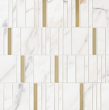 Мозаика Marazzi Italy M8HD Allmarble Wall Golden White Mosaico Barcode Lux 40х40