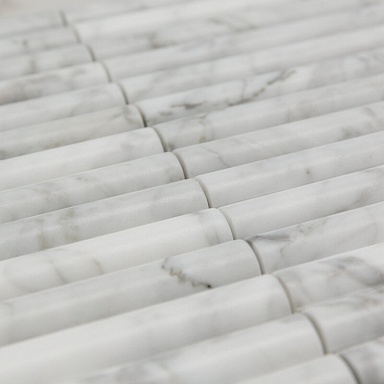 Мозаика Pixmosaic PIX342 Bianco Carrara, Convex матовая 20х151 300х305х12