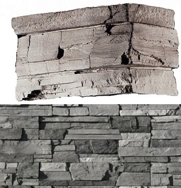 Искусственный камень White Hills 208-85 Фьорд Лэнд угол 7х26,5x10 (6х16,5x10)