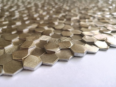 Мозаика Caramelle Mosaic Aluminium 3D Hexagon Gold 8x14x6 29.7x30.6
