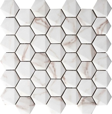 Декор Grespania 69HE-CA Hexagonal Calacata 34.6x30
