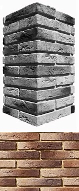 Искусственный камень White Hills 383-45 Остия брик угол 12x26.5x4.9
