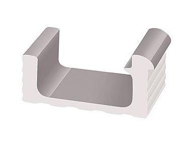 Декоративная вставка Serapool KP259.1 Переливной лоток керамический 1/2 часть Grey 29x12